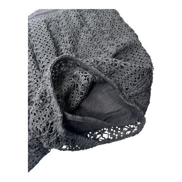 Blu Pepper 2-pc set outfit button shirt & shorts medium black crochet lace NWT - Picture 7 of 9